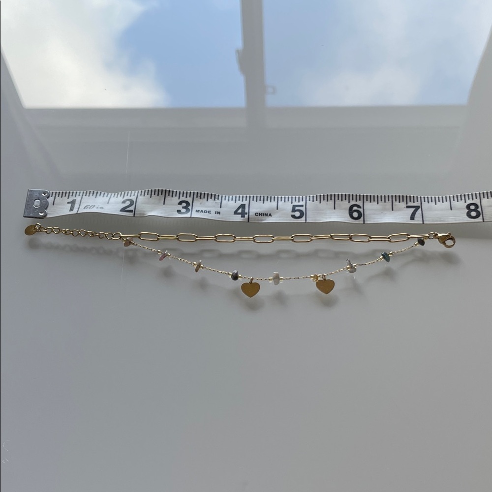 Gold Heart Charm Bracelet - Picture 6 of 7